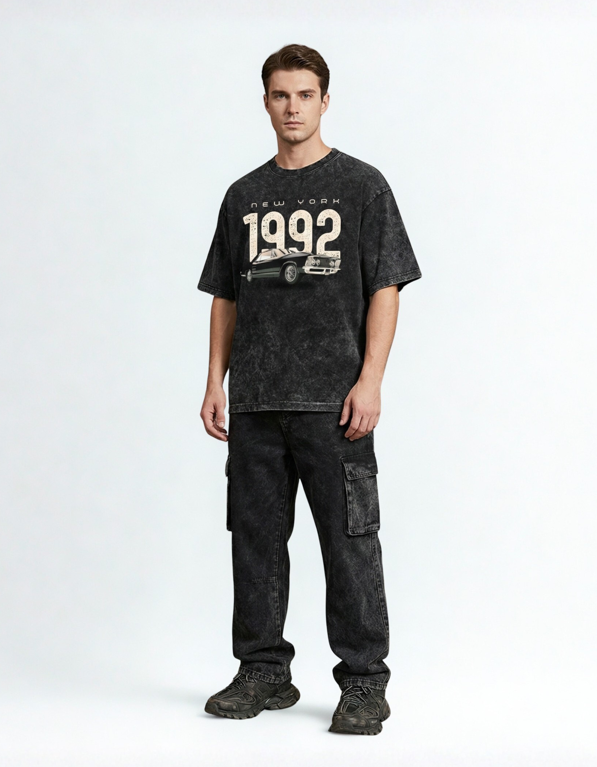 Nyk Unisex Oversized Acid Washed T-shirt (200 GSM)