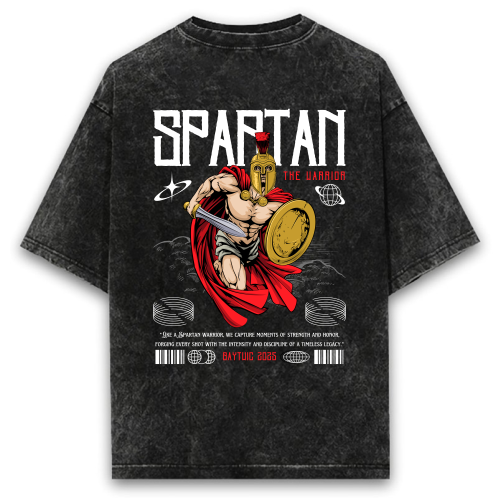 SPARTAN Unisex Oversized Acid Washed T-shirt (200 GSM)