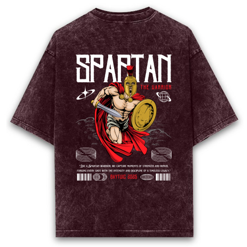 SPARTAN Unisex Oversized Acid Washed T-shirt (200 GSM)