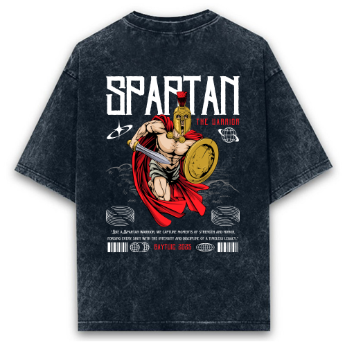 SPARTAN Unisex Oversized Acid Washed T-shirt (200 GSM)