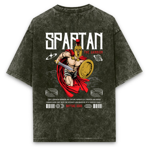 SPARTAN Unisex Oversized Acid Washed T-shirt (200 GSM)