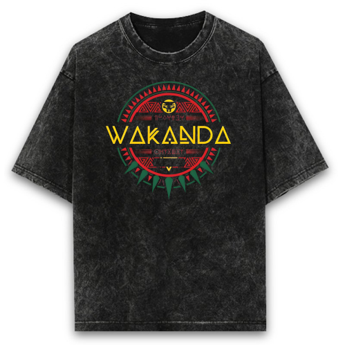 Wakanda Unisex Oversized Acid Washed T-shirt (200 GSM)