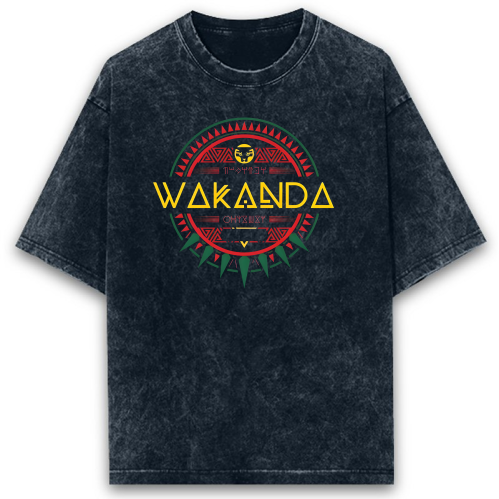 Wakanda Unisex Oversized Acid Washed T-shirt (200 GSM)
