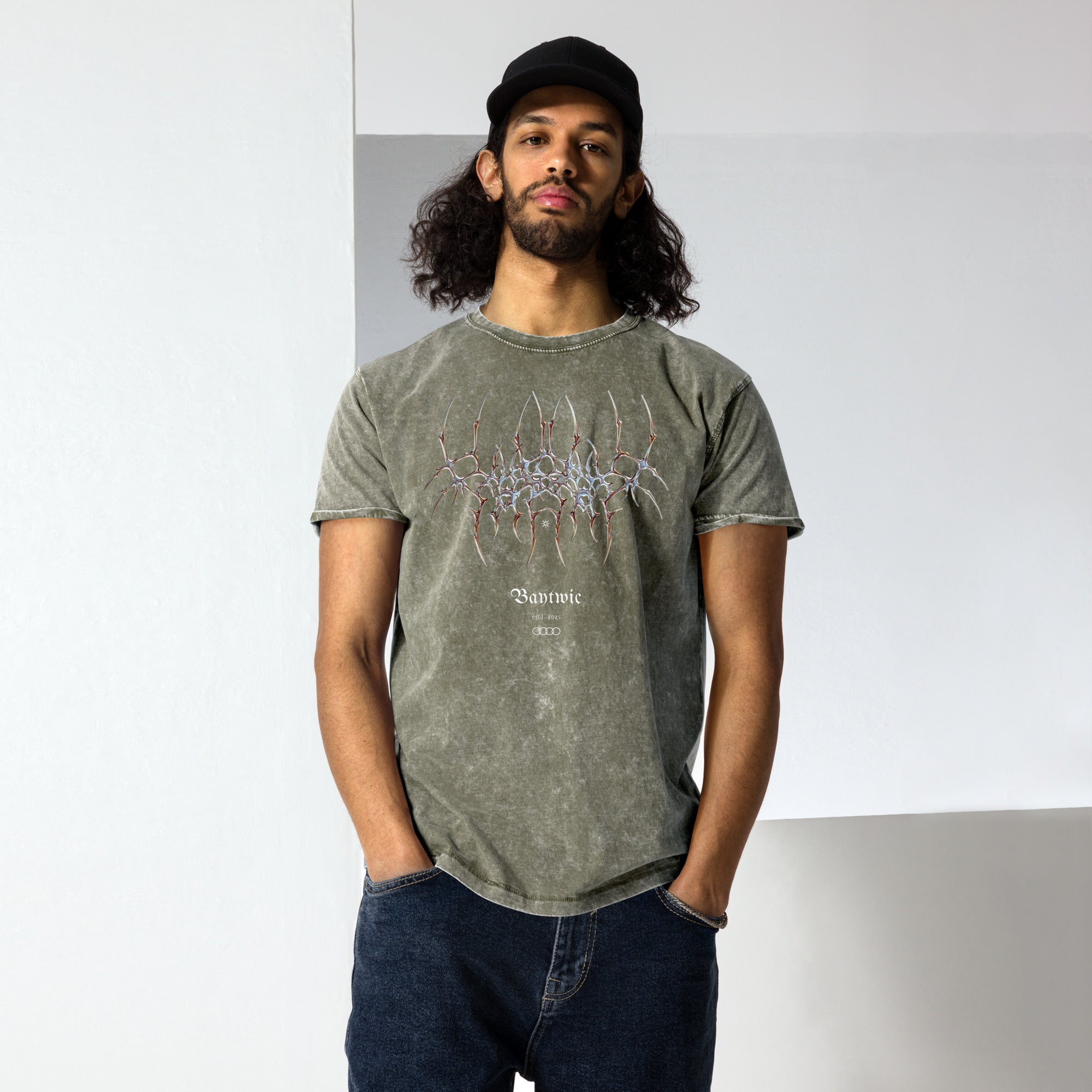 unisex-denim-t-shirt-dark-army